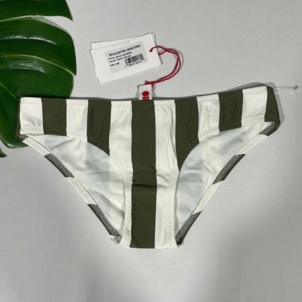 NEW Solid & Striped [‎ SZ XS ] Elle Bikini Bottom Safari Stripe